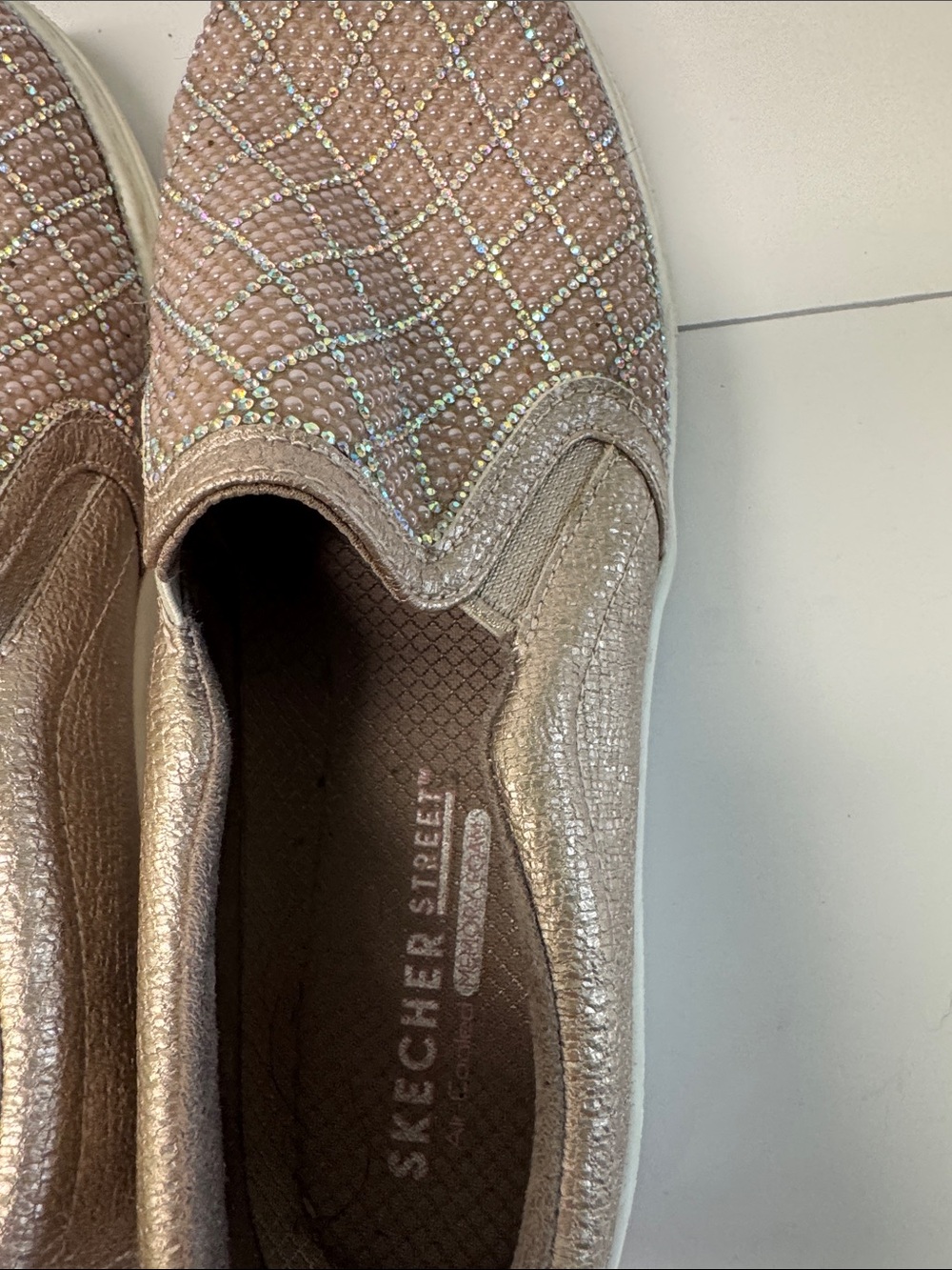 Skechers Street Goldie Diamond Darling Sneakers Size 8.5 - Picture 11 of 13